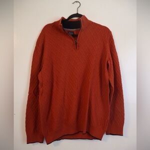 Jos. A. Bank Traveler Men’s Burnt Orange Quarter-Zip Sweater (Size M)